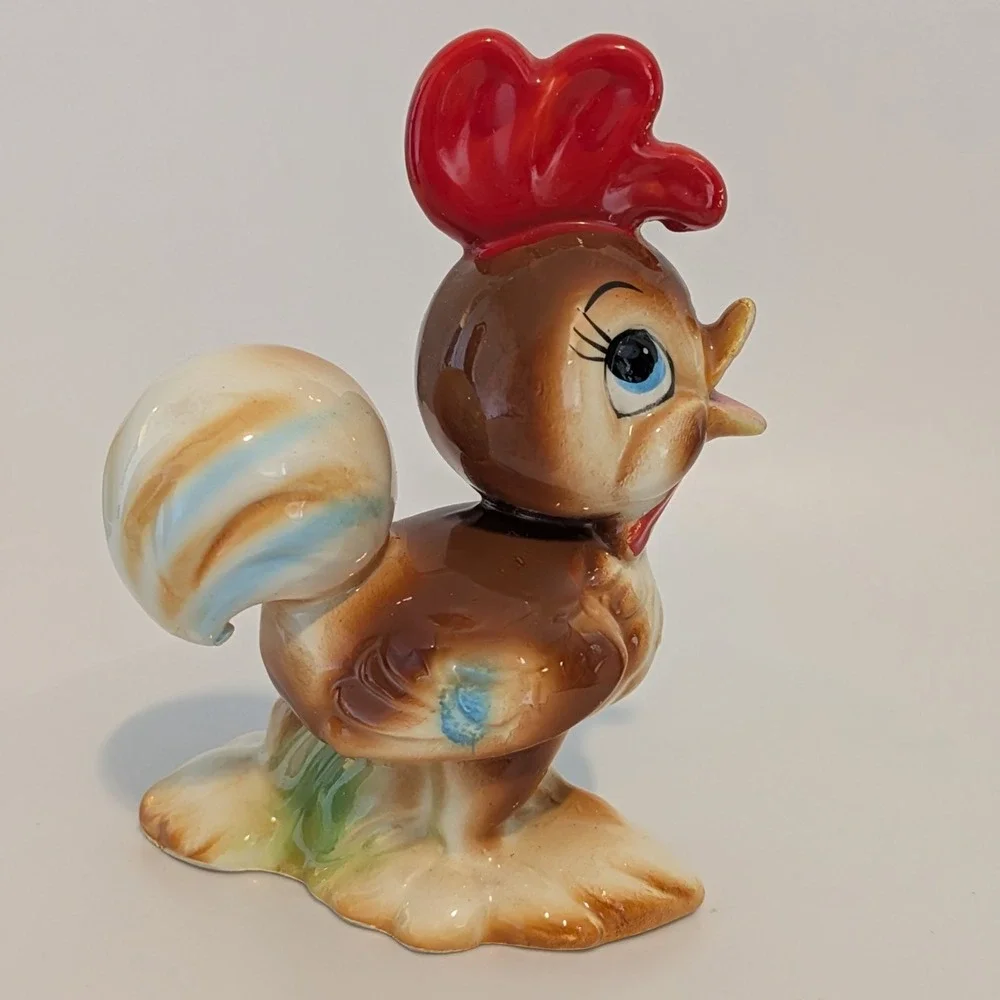 Vintage Norcrest Kitschy Anthropomorphic Rooster Salt And Pepper Shakers